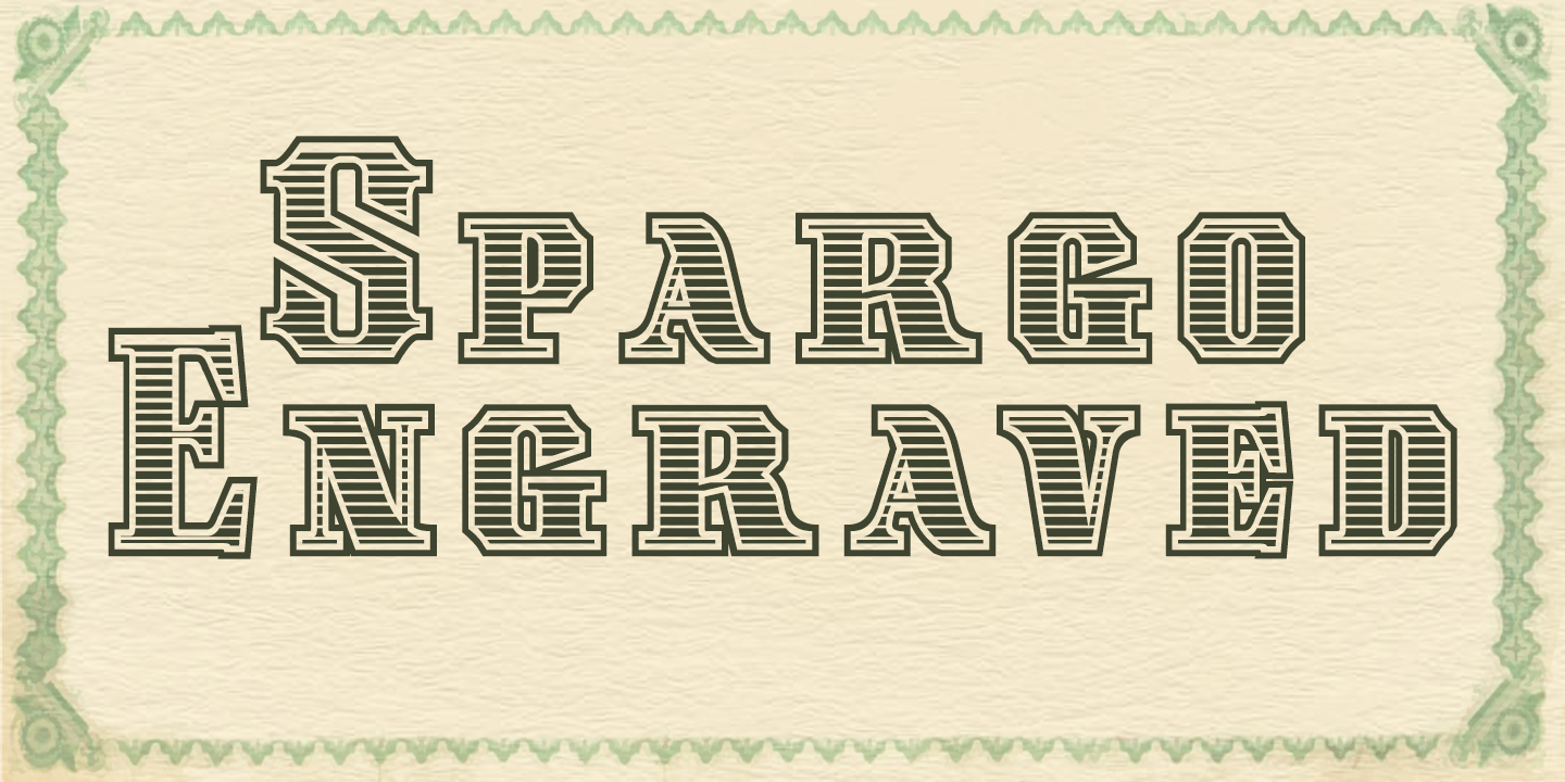 Пример шрифта Spargo Engraved